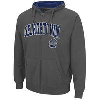 Men's Colosseum Charcoal Georgetown Hoyas Arch & Logo 3.0 Full-Zip Hoodie