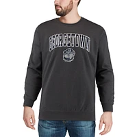 Men's Colosseum Charcoal Georgetown Hoyas Arch & Logo Crew Neck Sweatshirt