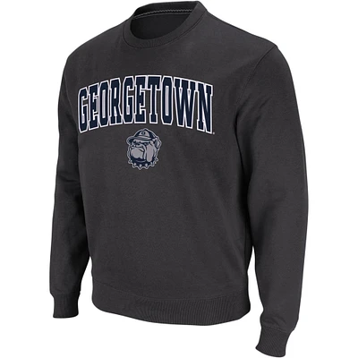 Men's Colosseum Charcoal Georgetown Hoyas Arch & Logo Crew Neck Sweatshirt