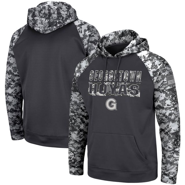 Colosseum Charcoal Georgetown Hoyas OHT Military Appreciation Digital Camo Sweat à capuche pour homme