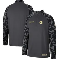 Colosseum Charcoal Georgetown Hoyas OHT Military Appreciation Long Range Raglan Quarter-Zip Jacket