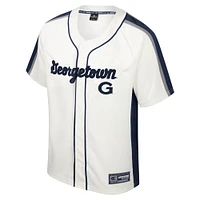 Men's Colosseum Cream Georgetown Hoyas Ruth Button-Up Baseball Jersey