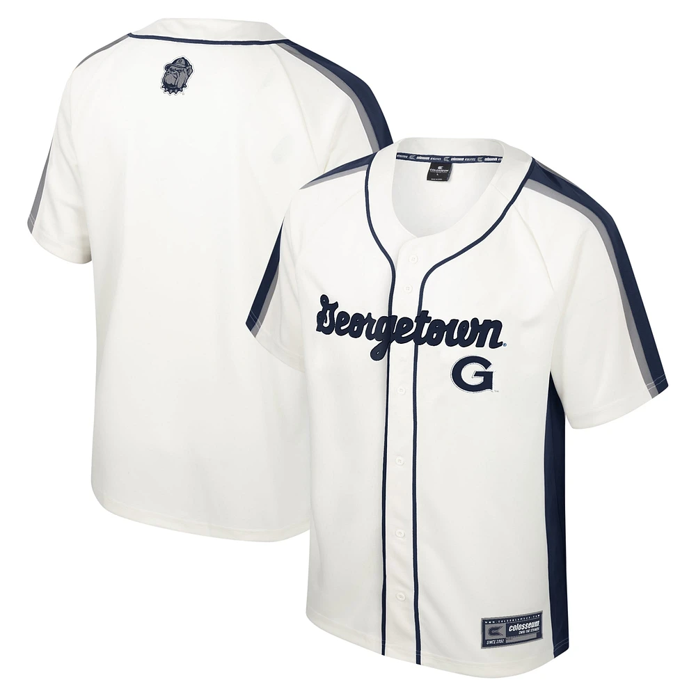 Maillot de baseball boutonné Colosseum crème Georgetown Hoyas Ruth pour hommes