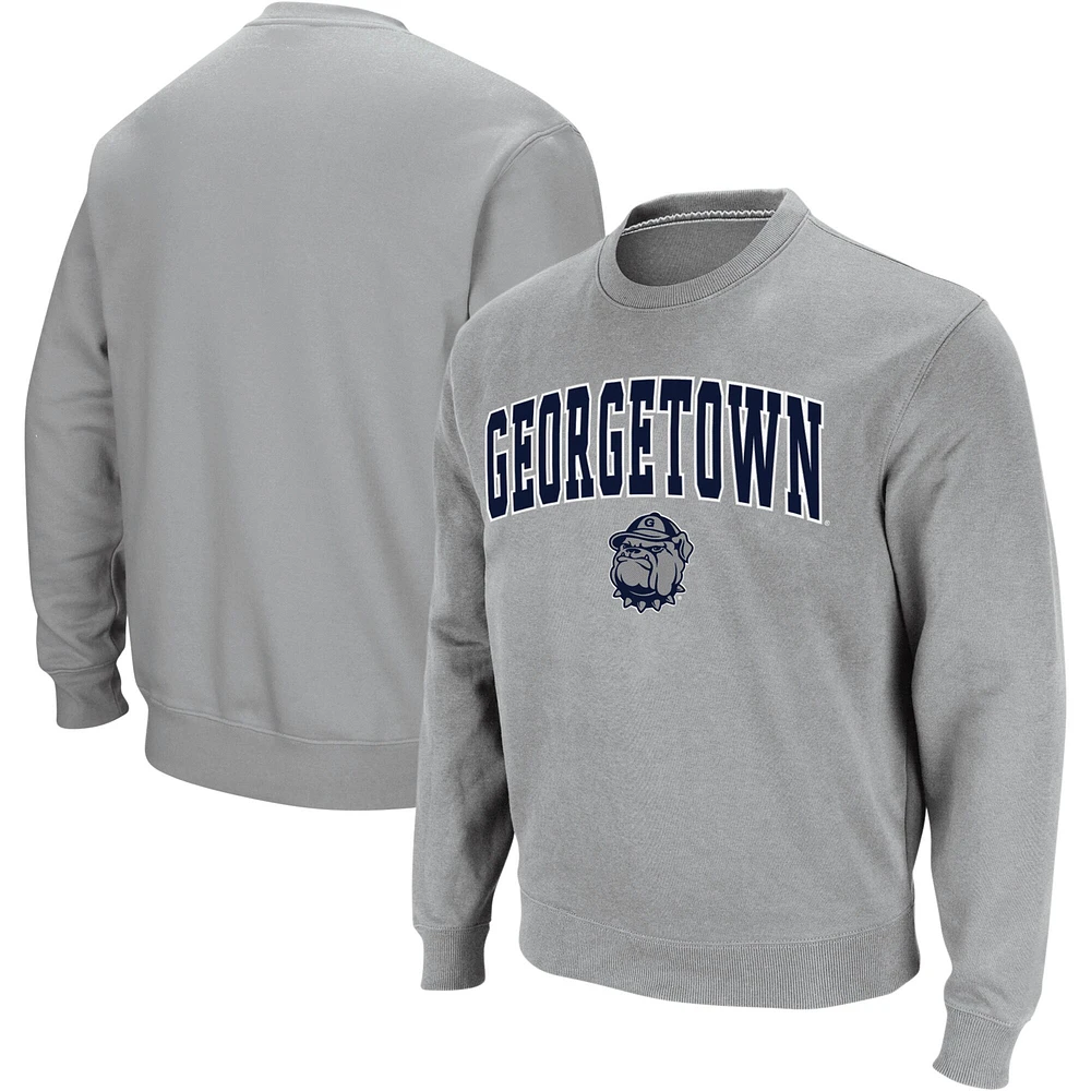 Colosseum Grey Georgetown Hoyas Arch & Logo Sweat-shirt ras du cou pour homme