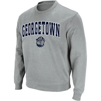 Colosseum Grey Georgetown Hoyas Arch & Logo Sweat-shirt ras du cou pour homme