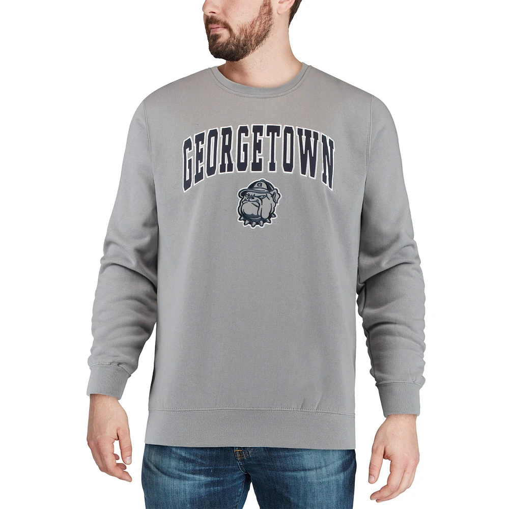 Colosseum Grey Georgetown Hoyas Arch & Logo Sweat-shirt ras du cou pour homme