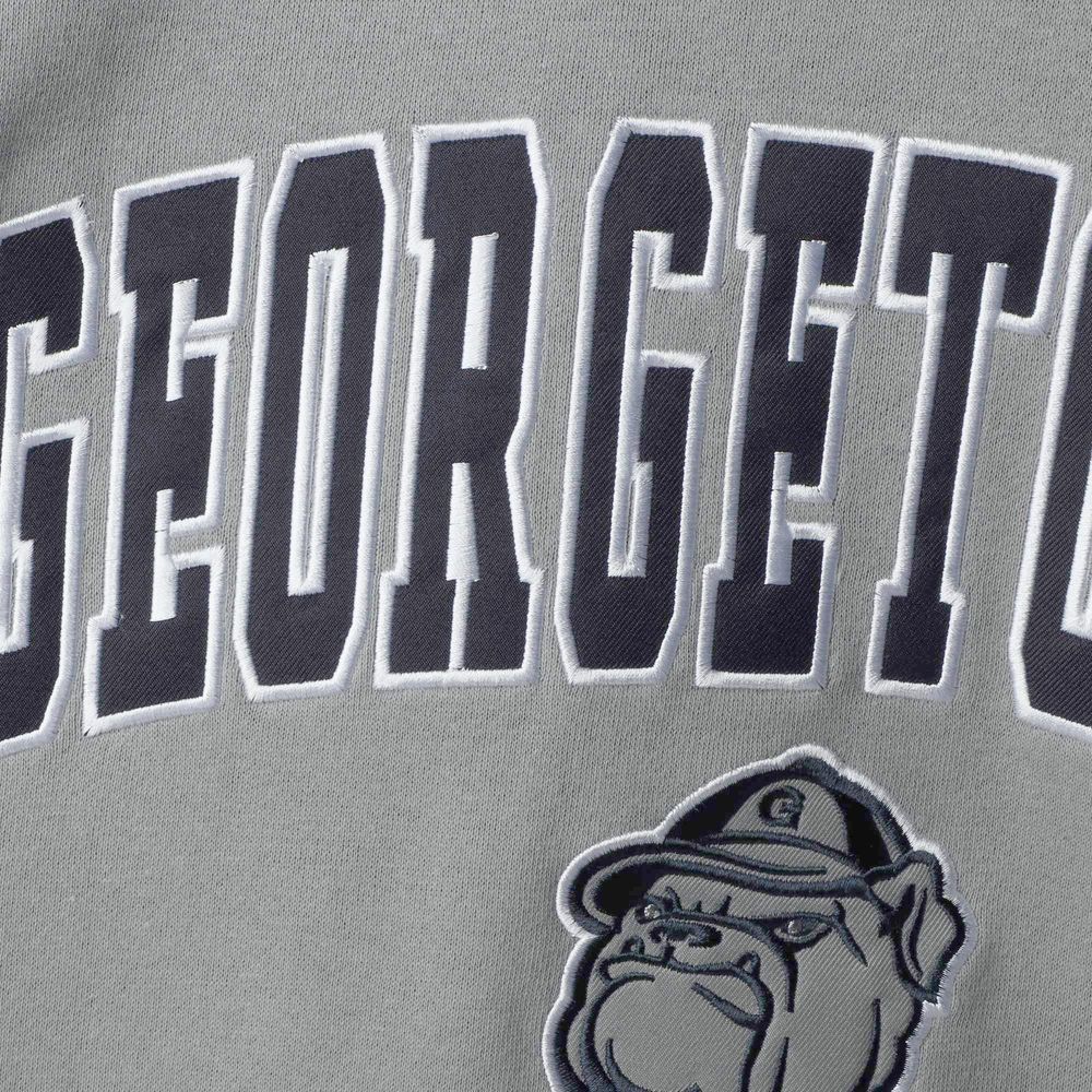 Men's Colosseum Gray Georgetown Hoyas Arch & Logo Crew Neck Sweatshirt