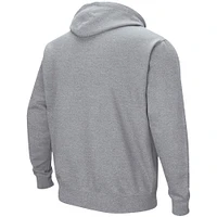 Men's Colosseum Heathered Gray Georgetown Hoyas Arch and Logo Pullover Hoodie
