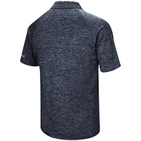 Men's Colosseum Heathered Navy Georgetown Hoyas Down Swing Raglan Polo