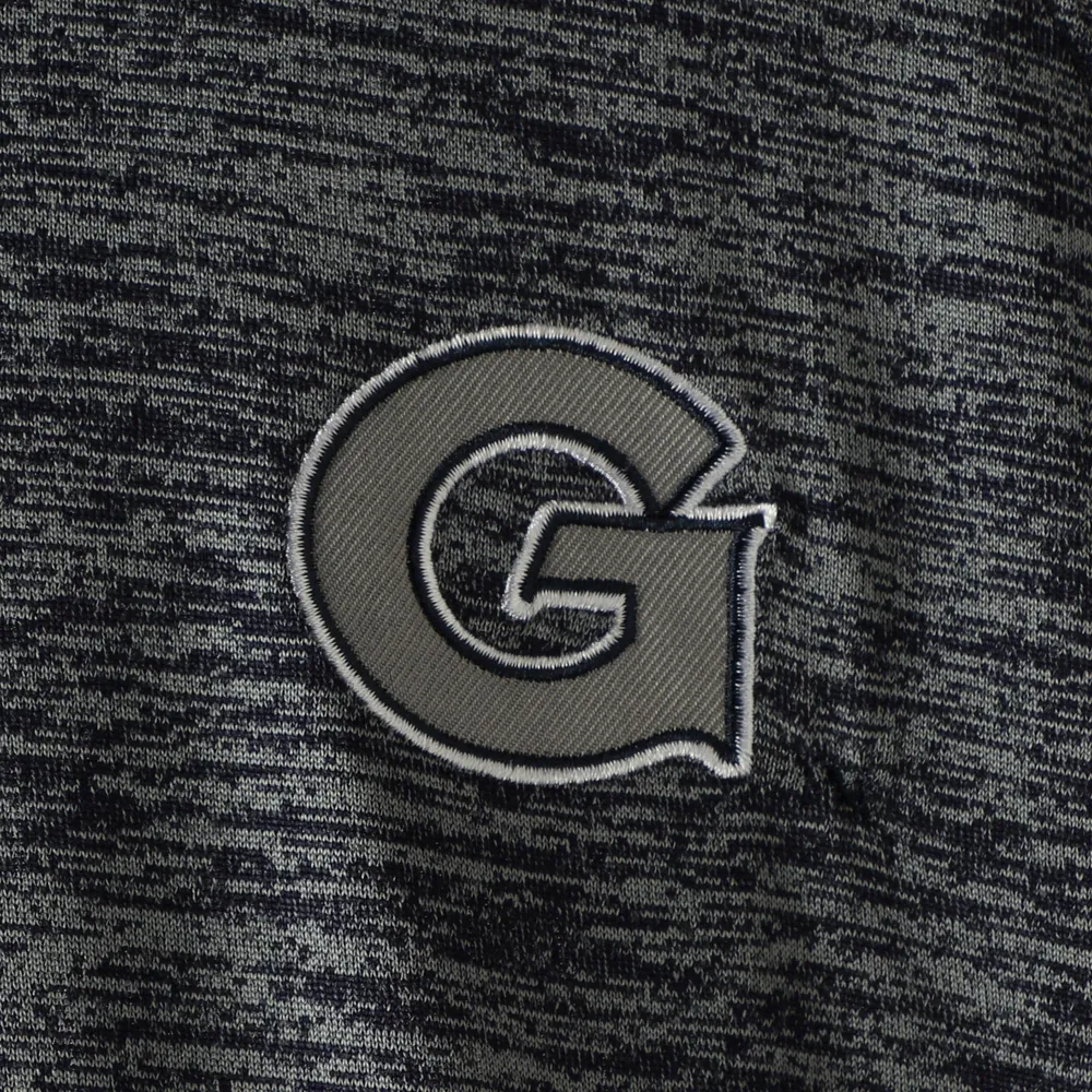 Men's Colosseum Heathered Navy Georgetown Hoyas Down Swing Raglan Polo