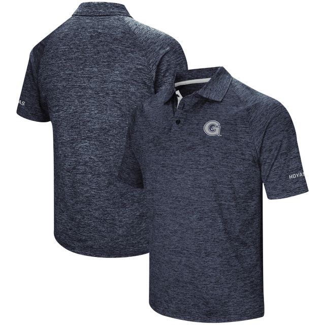 Colosseum Heathered Navy Georgetown Hoyas Down Swing Raglan Polo Homme