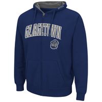 Men's Colosseum Navy Georgetown Hoyas Arch & Logo 3.0 Full-Zip Hoodie