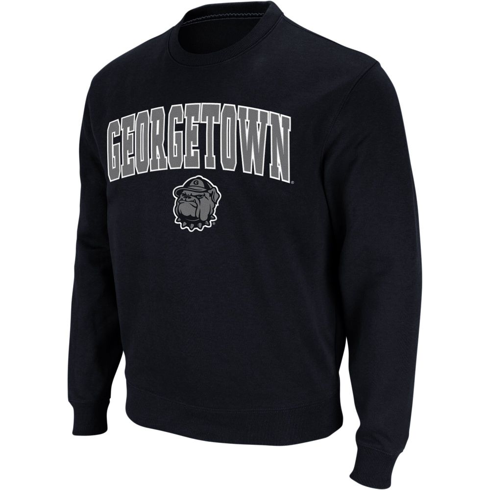 Men's Colosseum Navy Georgetown Hoyas Arch & Logo Crew Neck Sweatshirt