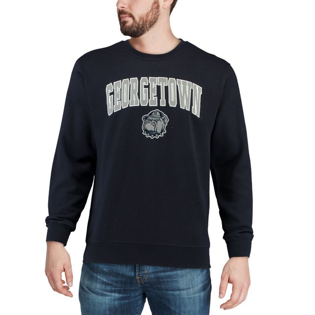 Colosseum Navy Georgetown Hoyas Arch & Logo Sweat à col ras du cou pour homme