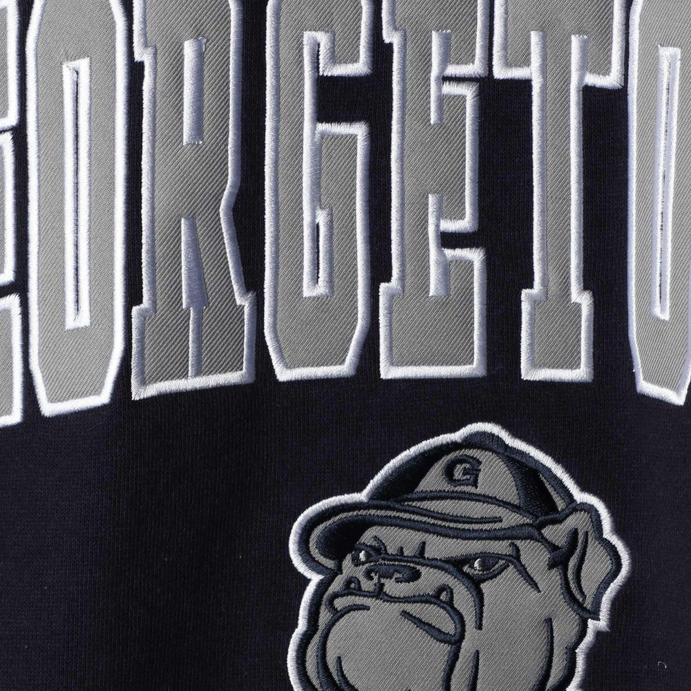 Men's Colosseum Navy Georgetown Hoyas Arch & Logo Crew Neck Sweatshirt