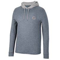 Men's Colosseum Navy Georgetown Hoyas Ballot Waffle-Knit Thermal Long Sleeve Hoodie T-Shirt