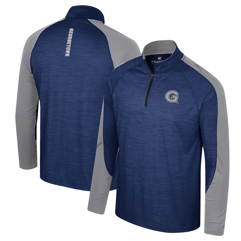 Haut raglan à quart de zip Colosseum Navy Georgetown Hoyas Langmore pour hommes