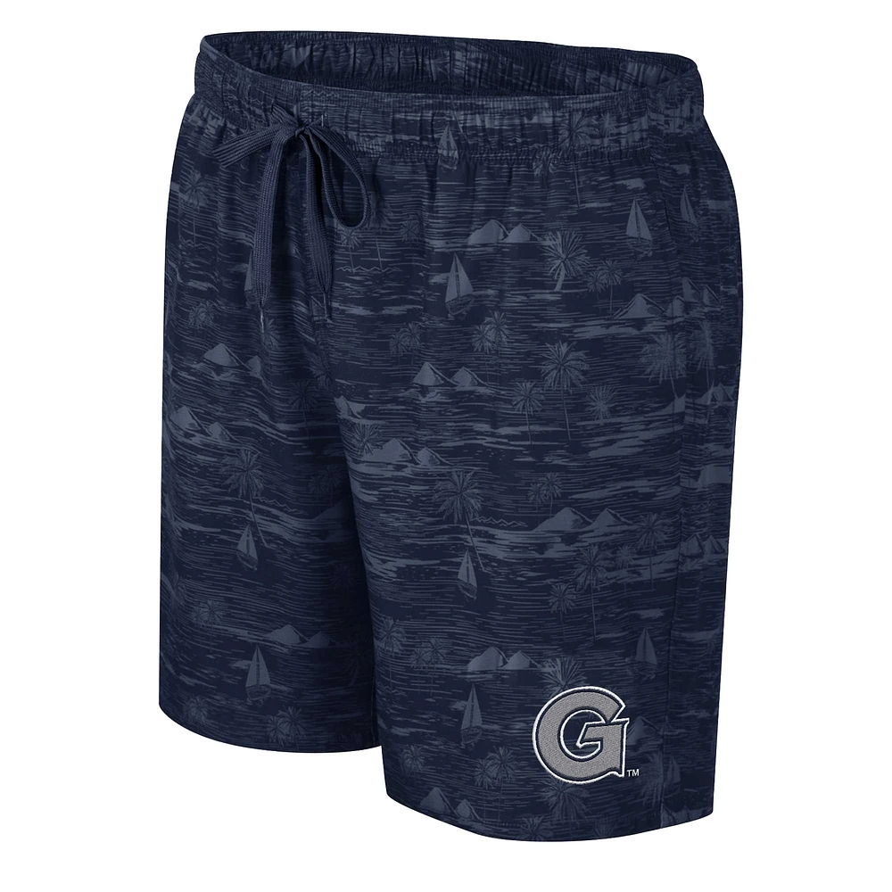 Men's Colosseum Navy Georgetown Hoyas Ozark Swim Shorts