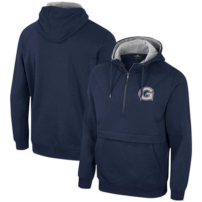 Sweat à capuche demi-zip Colosseum Navy Georgetown Hoyas Team pour hommes