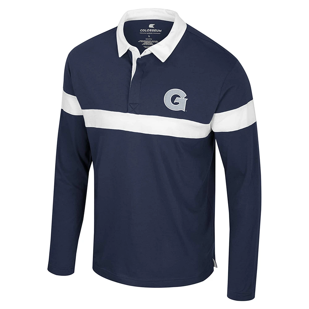 Polo à manches longues pour homme Colosseum Navy Georgetown Hoyas Too Cool For School