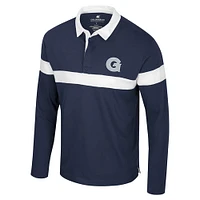 Men's Colosseum  Navy Georgetown Hoyas Too Cool For School Long Sleeve Polo