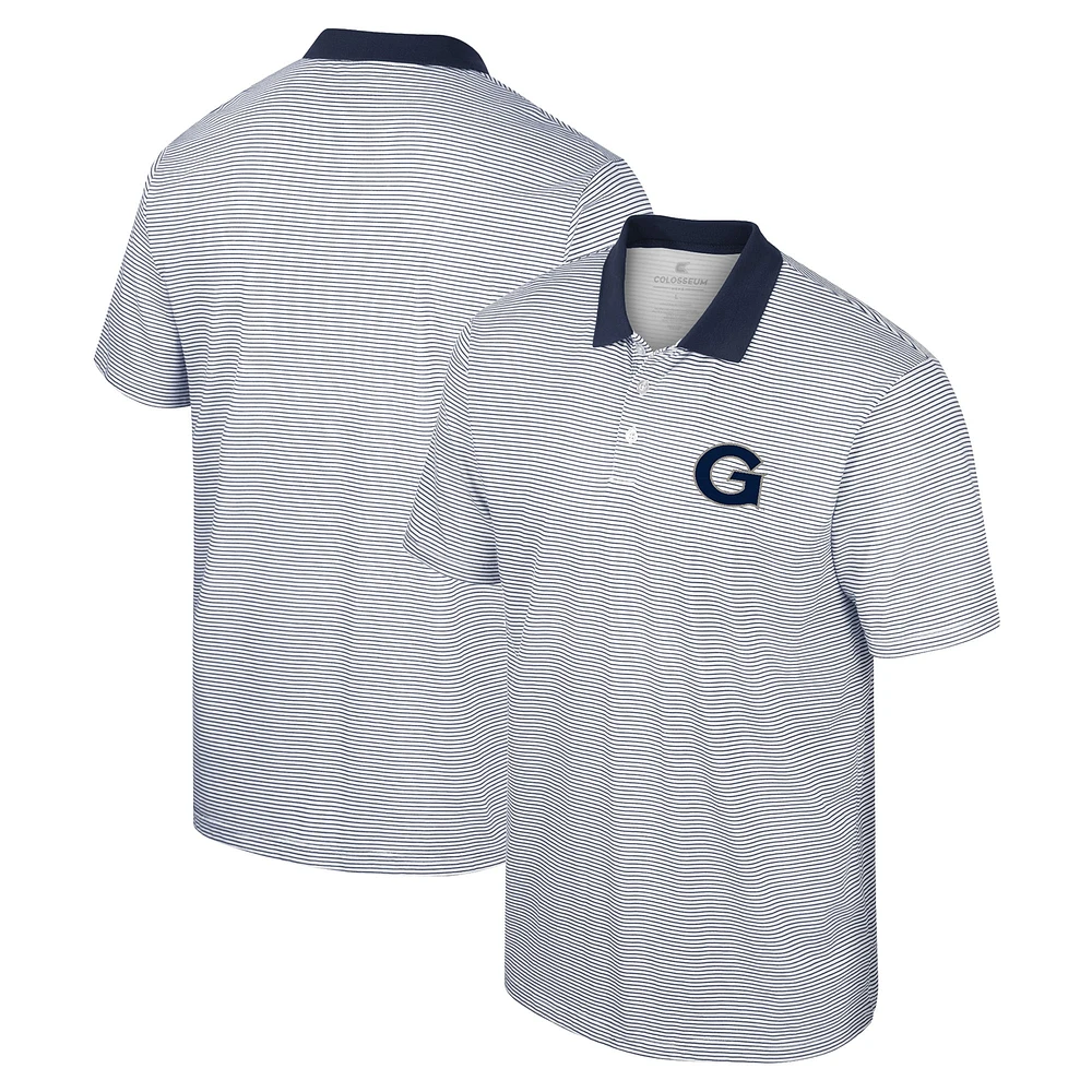 Polo Homme Colosseum Blanc Georgetown Hoyas Imprimé Stripe