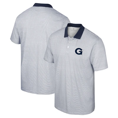 Men's Colosseum White Georgetown Hoyas Print Stripe Polo