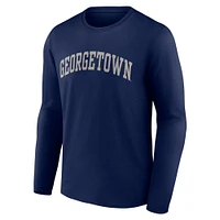 T-shirt à manches longues Fanatics Navy Georgetown Hoyas Basic Arch pour hommes