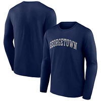 Men's Fanatics Navy Georgetown Hoyas Basic Arch Long Sleeve T-Shirt