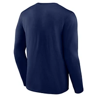 T-shirt à manches longues pour hommes Fanatics Navy Georgetown Hoyas en détresse avec logo