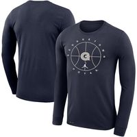 Men's Jordan Brand Navy Georgetown Hoyas Basketball Icon Legend Performance Long Sleeve T-Shirt