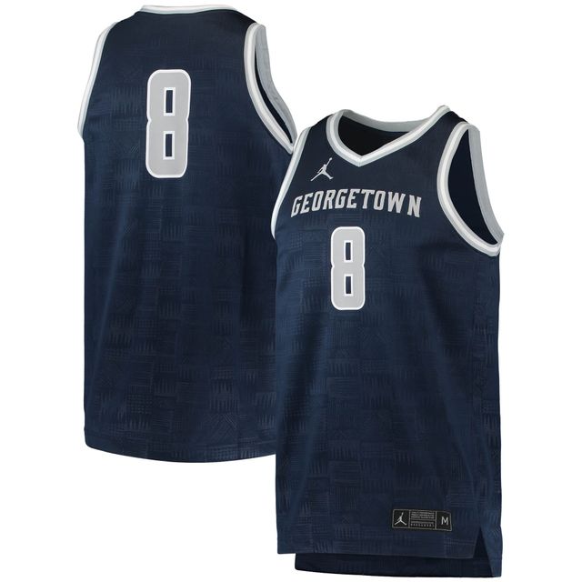 Maillot Jordan Marques #8 Navy Georgetown Hoyas Team Replica pour Homme