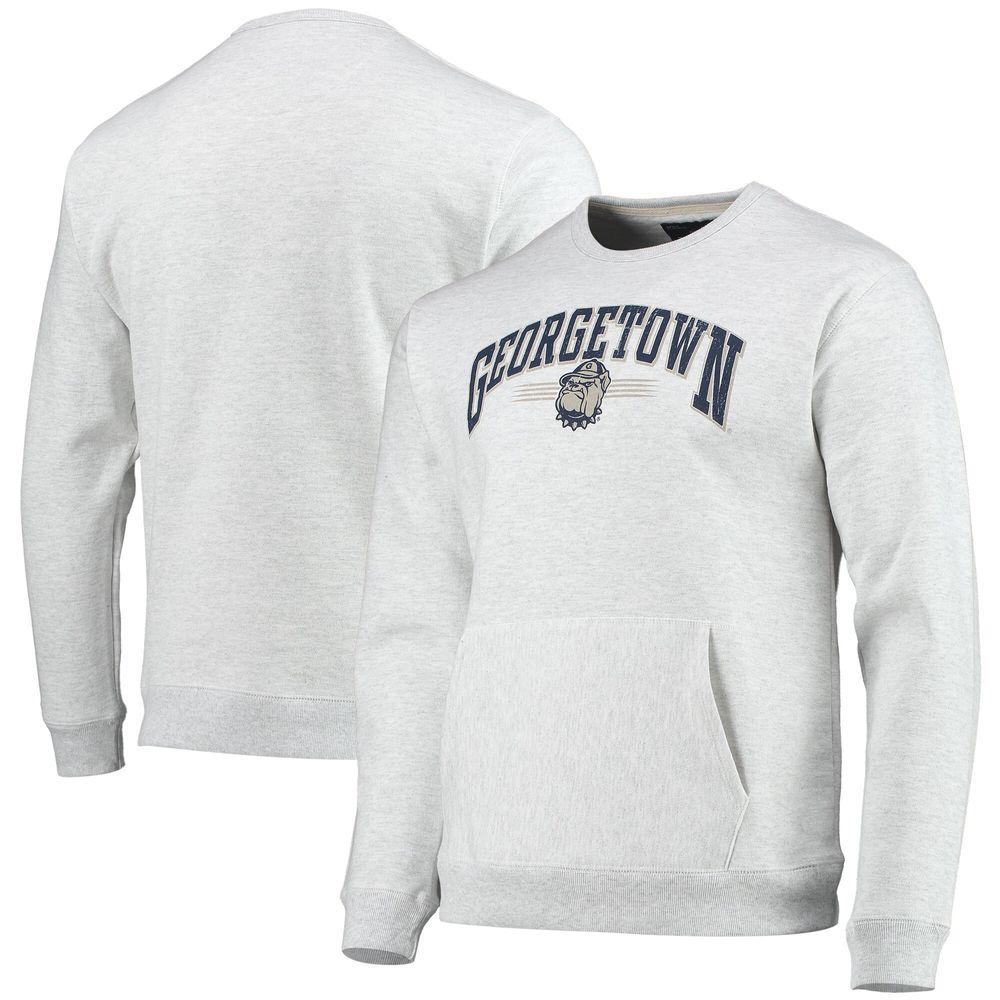 Men's League Collegiate Wear Heathered Gray Georgetown Hoyas Upperclassman Pocket Pullover Sweatshirt