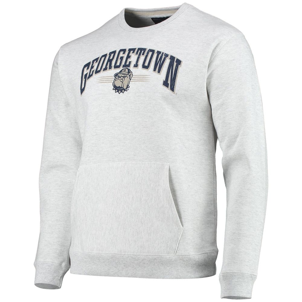 Men's League Collegiate Wear Heathered Gray Georgetown Hoyas Upperclassman Pocket Pullover Sweatshirt