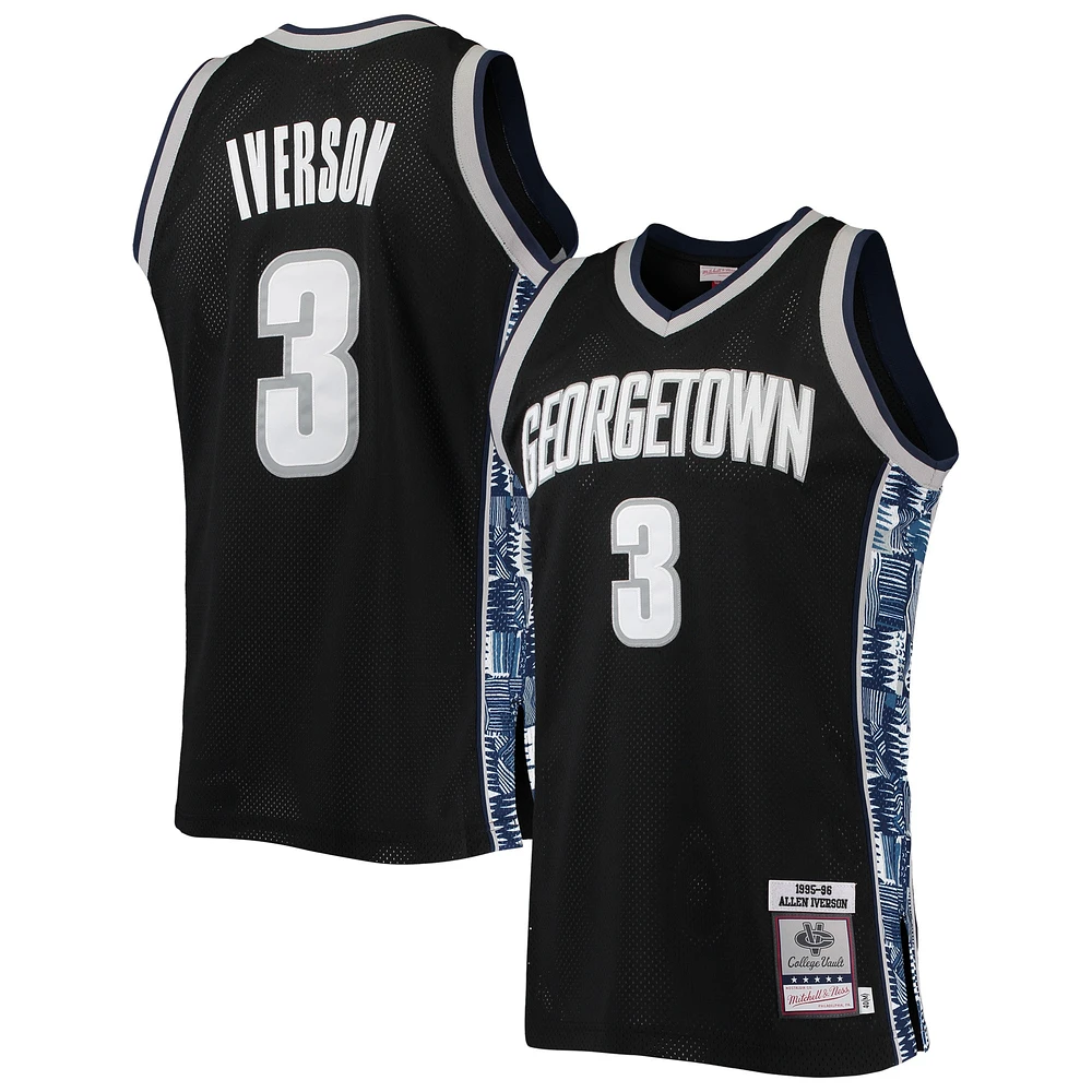 Men's Mitchell & Ness Allen Iverson Black Georgetown Hoyas 1995/96 Authentic Throwback Jersey