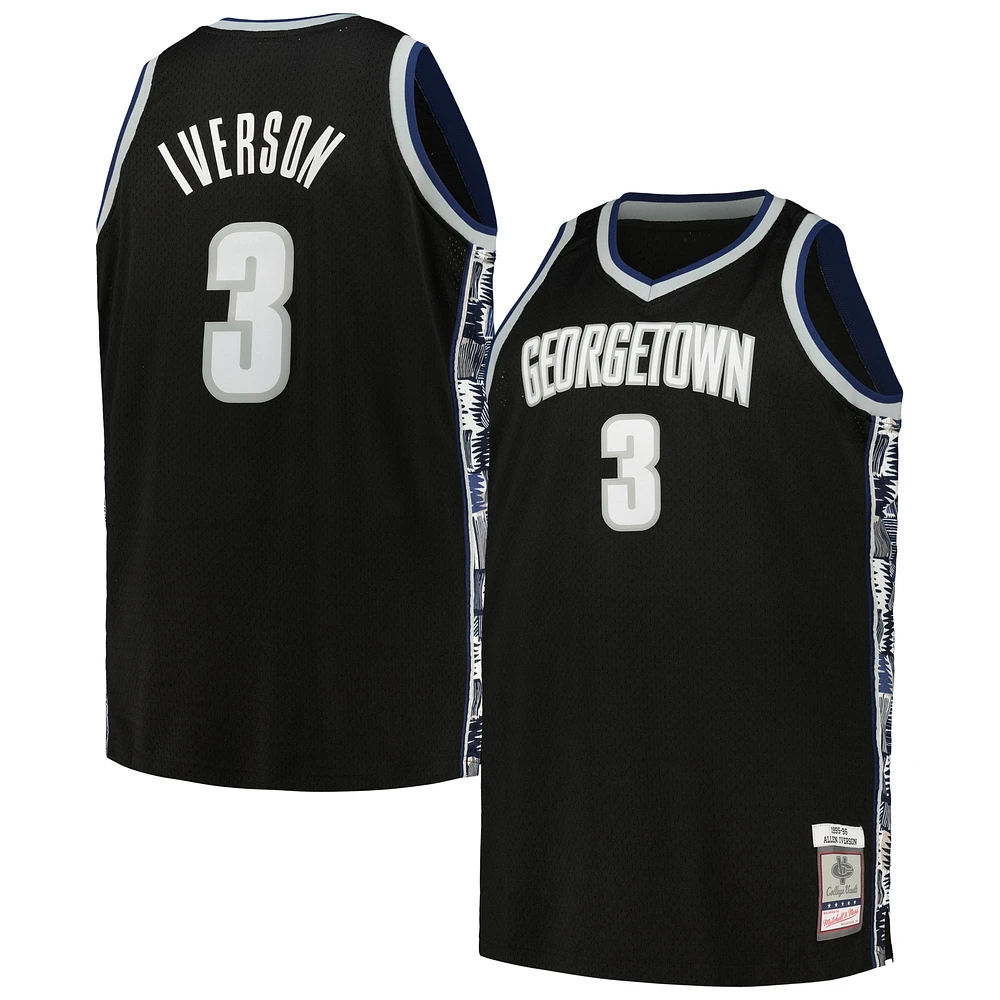 Maillot Swingman Mitchell & Ness Allen Iverson noir Georgetown Hoyas 1995/96 pour hommes