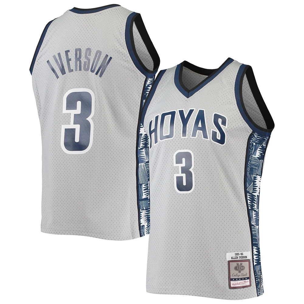 Men's Mitchell & Ness Allen Iverson Gray Georgetown Hoyas 1995/96 Swingman Replica Jersey