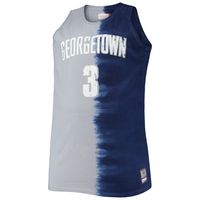 Men's Mitchell & Ness Allen Iverson Navy/Gray Georgetown Hoyas Big Tall Player Tie-Dye Jersey