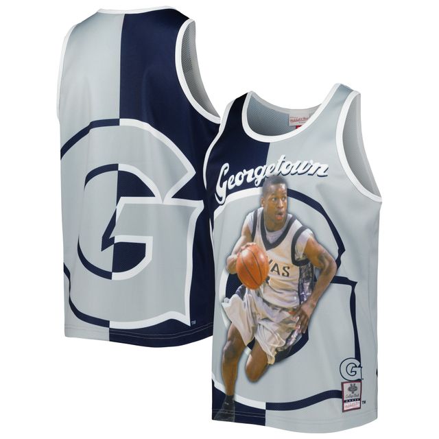 Débardeur pour homme Mitchell & Ness Allen Iverson bleu marine/gris Georgetown Hoyas Sublimated Player