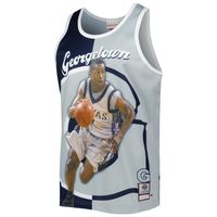 Men's Mitchell & Ness Allen Iverson Navy/Gray Georgetown Hoyas Sublimated Player Tank Top