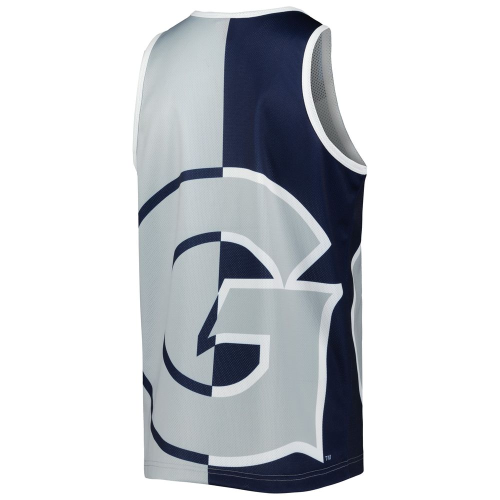 Men's Mitchell & Ness Allen Iverson Navy/Gray Georgetown Hoyas Sublimated Player Tank Top