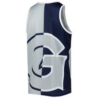 Men's Mitchell & Ness Allen Iverson Navy/Gray Georgetown Hoyas Sublimated Player Tank Top