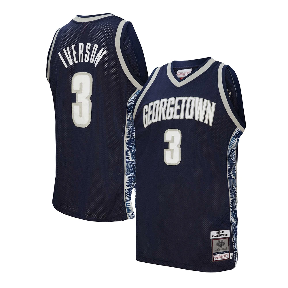 Men's Mitchell & Ness Allen Iverson Navy Georgetown Hoyas 1995/96 Authentic Jersey