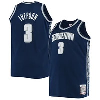 Men's Mitchell & Ness Allen Iverson Navy Georgetown Hoyas Big Tall 1995/96 Replica Player Jersey