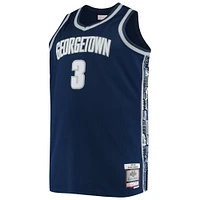 Maillot de joueur réplique Mitchell & Ness Allen Iverson bleu marine Georgetown Hoyas Big Tall 1995/96 pour hommes