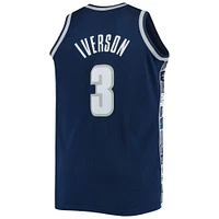 Men's Mitchell & Ness Allen Iverson Navy Georgetown Hoyas Big Tall 1995/96 Replica Player Jersey