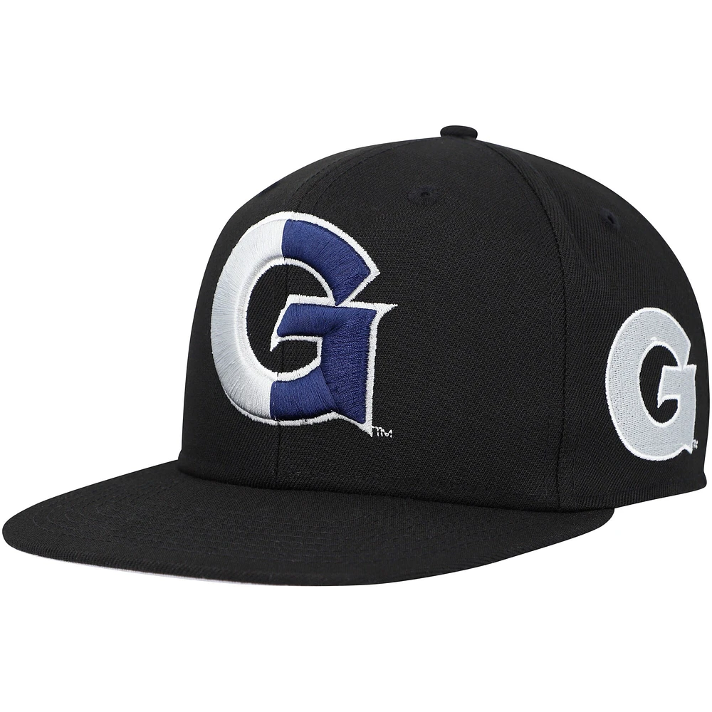 Men's Mitchell & Ness  Black Georgetown Hoyas Lifestyle Fitted Hat