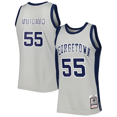 Maillot Swingman Mitchell & Ness Dikembe Mutombo gris Georgetown Hoyas 1990/91 pour hommes