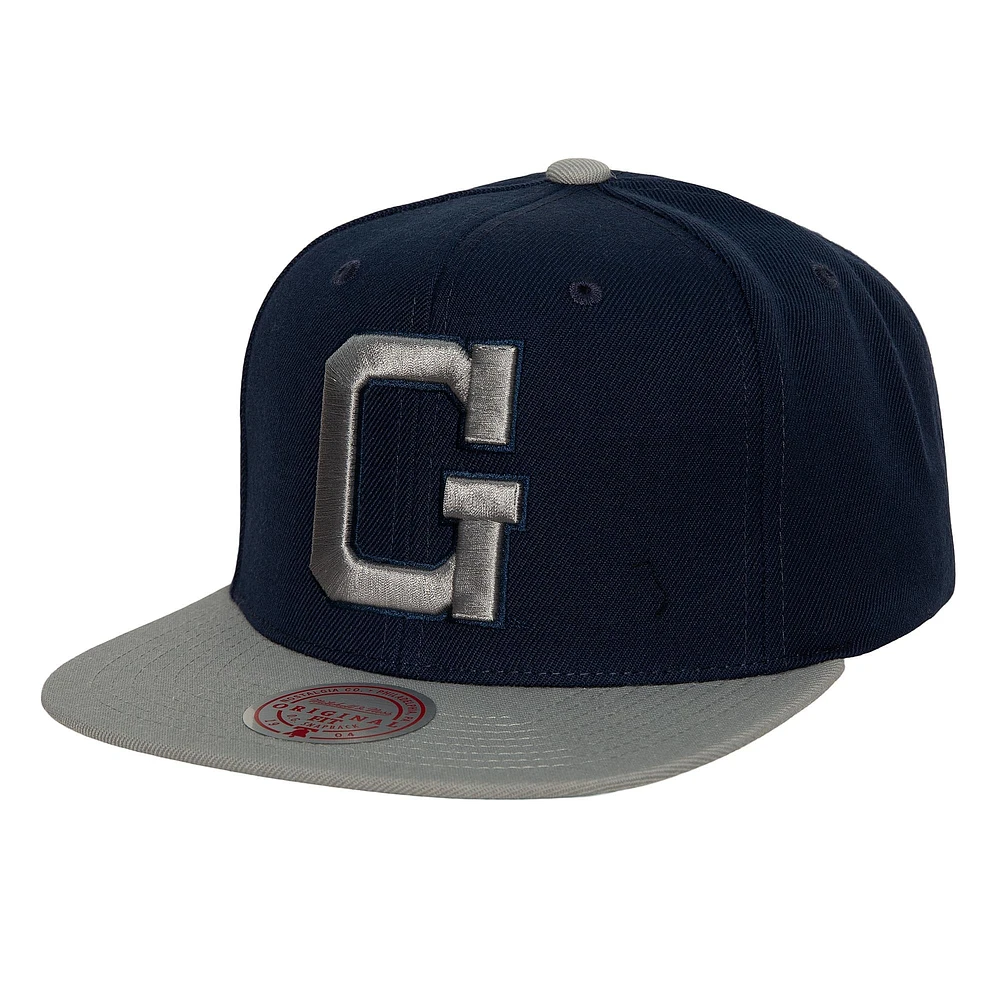 Casquette Mitchell & Ness pour homme bleu marine/gris Georgetown Hoyas 2-Tone 2.0 Snapback