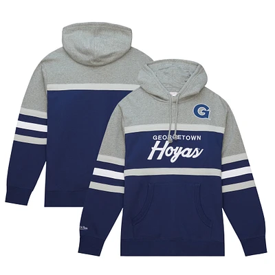 Sweat à capuche bleu marine Mitchell & Ness Georgetown Hoyas Head Coach pour hommes